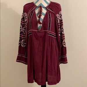 NWT Free People bohemian long sleeve peasant dress
